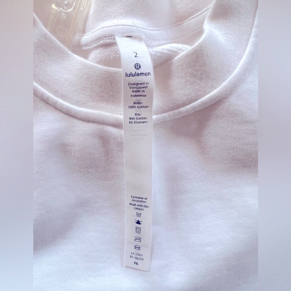 Lululemon White Women’s French Terry Sweatshirt size P6. - Picture 9 of 11